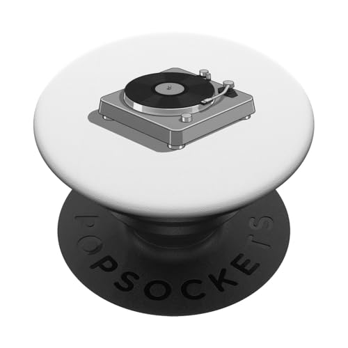 Vinyl-Schallplattenspieler-Grafikdesign in grauer Farbe PopSockets Klebender PopGrip Vinyl-Schallplattenspieler-Grafikdesign in grauer Farbe PopSockets Klebender PopGrip von Vintage Music Turntable