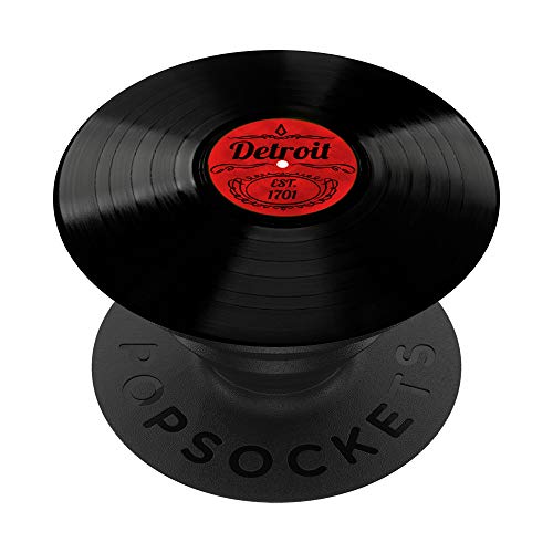 Detroit Michigan Hipster Detroit Vinyl-Schallplatten PopSockets mit austauschbarem PopGrip von Vintage Phone Cases Retro Vinyl Record Aesthetic