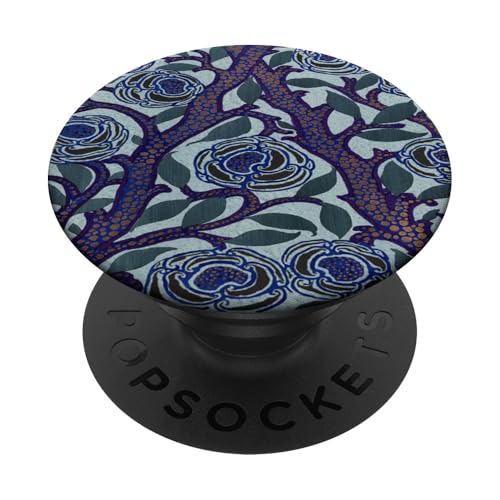 Lila und Blau florales Art-Deco-Muster PopSockets Klebender PopGrip Lila und Blau florales Art-Deco-Muster PopSockets Klebender PopGrip von Vintage Revisited Press