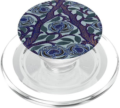 Lila und Blau florales Art-Deco-Muster PopSockets PopGrip für MagSafe Lila und Blau florales Art-Deco-Muster PopSockets PopGrip für MagSafe von Vintage Revisited Press