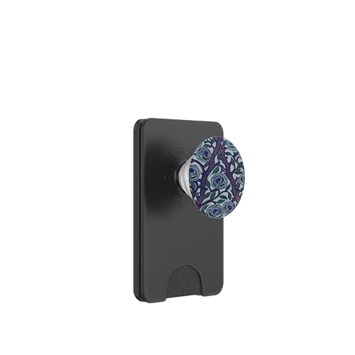 Lila und Blau florales Art-Deco-Muster PopSockets PopWallet für MagSafe Lila und Blau florales Art-Deco-Muster PopSockets PopWallet für MagSafe von Vintage Revisited Press