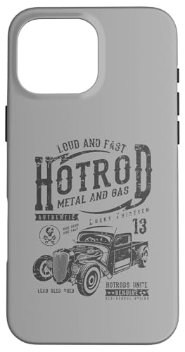 Hotrod Car Automotive Nostalgie Distressed Retro Design Hülle für iPhone 16 Pro Max von Vintage Style Hotrod Car Retro Automotive Designs