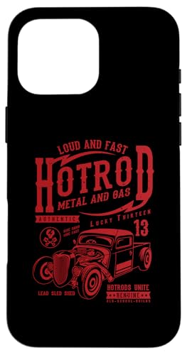 Hotrod Car Automotive Nostalgie Distressed Retro Design Hülle für iPhone 16 Pro Max von Vintage Style Hotrod Car Retro Automotive Designs