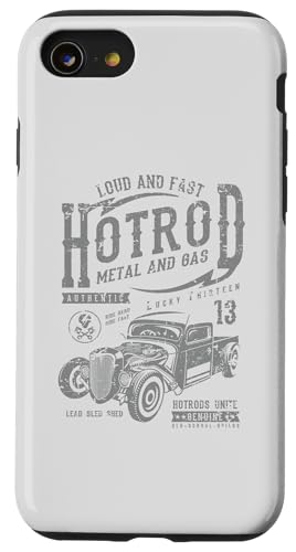 Hotrod Car Automotive Nostalgie Distressed Retro Design Hülle für iPhone SE (2020) / 7 / 8 von Vintage Style Hotrod Car Retro Automotive Designs