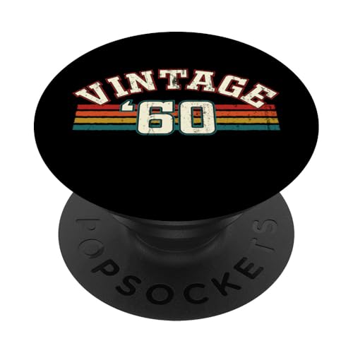 Vintage 1960 Geburtsjahr Cool Geburtstag Retro Regenbogen Linien PopSockets Klebender PopGrip Vintage 1960 Geburtsjahr Cool Geburtstag Retro Regenbogen Linien PopSockets Klebender PopGrip von Vintage Sunset Stripes Sports Lover Birthday