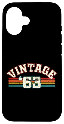 Vintage 1963 Geburtsjahr Cool Geburtstag Retro Regenbogen Linien Hülle für iPhone 16 Vintage 1963 Geburtsjahr Cool Geburtstag Retro Regenbogen Linien Hülle für iPhone 16 von Vintage Sunset Stripes Sports Lover Birthday