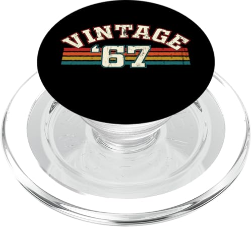 Vintage 1967 Geburtsjahr Cool Geburtstag Retro Regenbogen Linien PopSockets PopGrip für MagSafe Vintage 1967 Geburtsjahr Cool Geburtstag Retro Regenbogen Linien PopSockets PopGrip für MagSafe von Vintage Sunset Stripes Sports Lover Birthday
