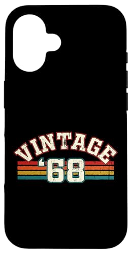 Vintage 1968 Geburtsjahr Cool Geburtstag Retro Regenbogen Linien Hülle für iPhone 16 Vintage 1968 Geburtsjahr Cool Geburtstag Retro Regenbogen Linien Hülle für iPhone 16 von Vintage Sunset Stripes Sports Lover Birthday