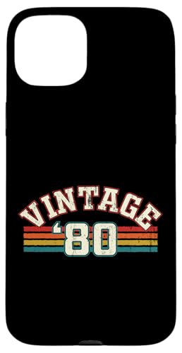 Vintage 1980 Geburtsjahr Cool Geburtstag Retro Regenbogen Linien Hülle für iPhone 15 Plus Vintage 1980 Geburtsjahr Cool Geburtstag Retro Regenbogen Linien Hülle für iPhone 15 Plus von Vintage Sunset Stripes Sports Lover Birthday