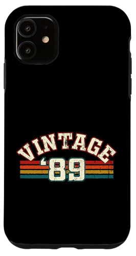 Vintage 1989 Geburtsjahr Cool Geburtstag Retro Regenbogen Linien Hülle für iPhone 11 Vintage 1989 Geburtsjahr Cool Geburtstag Retro Regenbogen Linien Hülle für iPhone 11 von Vintage Sunset Stripes Sports Lover Birthday
