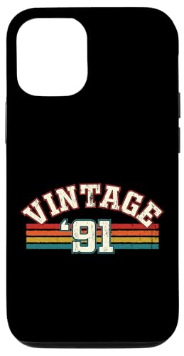 Vintage 1991 Geburtsjahr Cool Geburtstag Retro Regenbogen Linien Hülle für iPhone 12/12 Pro Vintage 1991 Geburtsjahr Cool Geburtstag Retro Regenbogen Linien Hülle für iPhone 12/12 Pro von Vintage Sunset Stripes Sports Lover Birthday