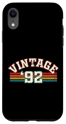 Vintage 1992 Geburtsjahr Cool Geburtstag Retro Regenbogen Linien Hülle für iPhone XR Vintage 1992 Geburtsjahr Cool Geburtstag Retro Regenbogen Linien Hülle für iPhone XR von Vintage Sunset Stripes Sports Lover Birthday