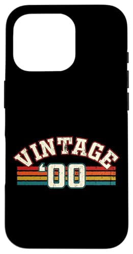 Vintage 2000 Geburtsjahr Cool Geburtstag Retro Regenbogen Linien Hülle für iPhone 16 Pro Vintage 2000 Geburtsjahr Cool Geburtstag Retro Regenbogen Linien Hülle für iPhone 16 Pro von Vintage Sunset Stripes Sports Lover Birthday