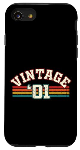 Vintage 2001 Geburtsjahr Cool Geburtstag Retro Regenbogen Linien Hülle für iPhone SE (2020) / 7 / 8 von Vintage Sunset Stripes Sports Lover Birthday