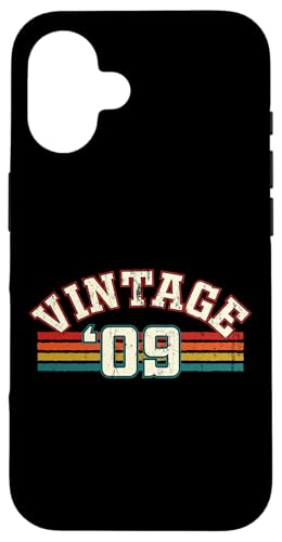 Vintage 2009 Geburtsjahr Cool Geburtstag Retro Regenbogen Linien Hülle für iPhone 16 Vintage 2009 Geburtsjahr Cool Geburtstag Retro Regenbogen Linien Hülle für iPhone 16 von Vintage Sunset Stripes Sports Lover Birthday