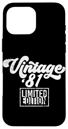 Limitierte Auflage – Vintage 1981 Hülle für iPhone 16 Pro Max Limitierte Auflage – Vintage 1981 Hülle für iPhone 16 Pro Max von Vintage Year of Birth Gifts Apparel & Accessories