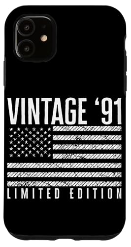 US-amerikanische Flagge, limitierte Auflage, Vintage 1991 Hülle für iPhone 11 US-amerikanische Flagge, limitierte Auflage, Vintage 1991 Hülle für iPhone 11 von Vintage Year of Birth Gifts Apparel & Accessories