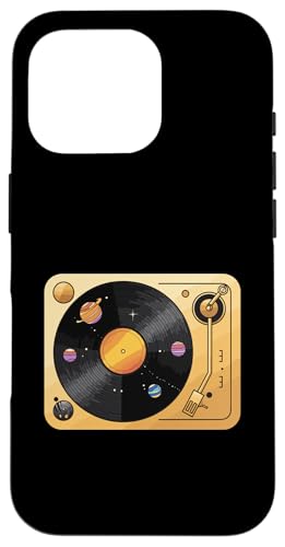 Plattenspieler aus Vinyl mit Planeten-Motiv Hülle für iPhone 16 Pro Plattenspieler aus Vinyl mit Planeten-Motiv Hülle für iPhone 16 Pro von Vinyl Cosmic Planetary Music Vibes Record Universe