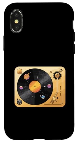 Plattenspieler aus Vinyl mit Planeten-Motiv Hülle für iPhone X/XS Plattenspieler aus Vinyl mit Planeten-Motiv Hülle für iPhone X/XS von Vinyl Cosmic Planetary Music Vibes Record Universe