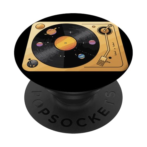 Plattenspieler aus Vinyl mit Planeten-Motiv PopSockets Klebender PopGrip Plattenspieler aus Vinyl mit Planeten-Motiv PopSockets Klebender PopGrip von Vinyl Cosmic Planetary Music Vibes Record Universe