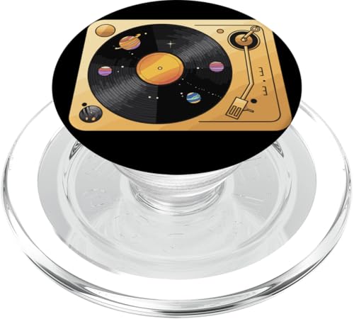 Plattenspieler aus Vinyl mit Planeten-Motiv PopSockets PopGrip für MagSafe Plattenspieler aus Vinyl mit Planeten-Motiv PopSockets PopGrip für MagSafe von Vinyl Cosmic Planetary Music Vibes Record Universe