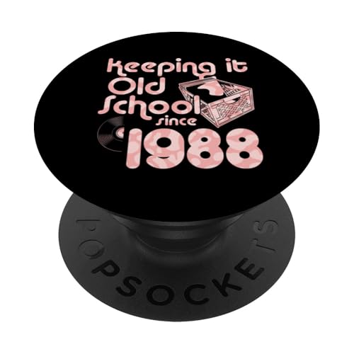 Keeping It Old School Since 1988 Year Box of Vinyl Records PopSockets Klebender PopGrip Keeping It Old School Since 1988 Year Box of Vinyl Records PopSockets Klebender PopGrip von Vinyl Record Collecting Girl Birthday Party Supply