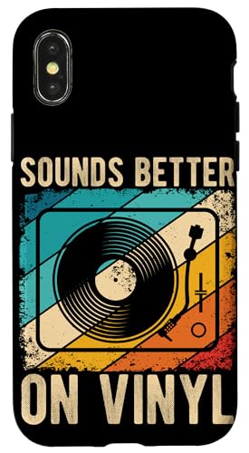 SOUNDS BETTER ON Vinyl Schallplatte Retro DJ Hülle für iPhone X/XS von Vinyl Schallplatte Retro DJ Motiv