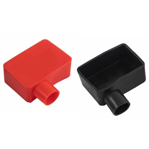 2 Stücke Autobatterie Negative Positive Klemmenabdeckungen Kappe Isolierschutz Automotive Ersatz Zubehör Flexible Autobatterie Polabdeckung für Auto Elektrofahrräder Schwarz Rot von Viojrlly