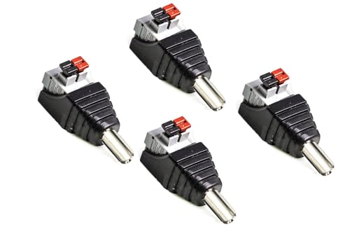 Viojrlly 4 Stück RCA Cinch zu Lautsprecher Kabeladapter Subwoofer Lautsprecher Phono RCA Cinch-Stecker zu AV 2 Schraubklemme Video Audio Federpresse Typ Balun für CCTV Ohne Löten Lautsprecher Stecker von Viojrlly