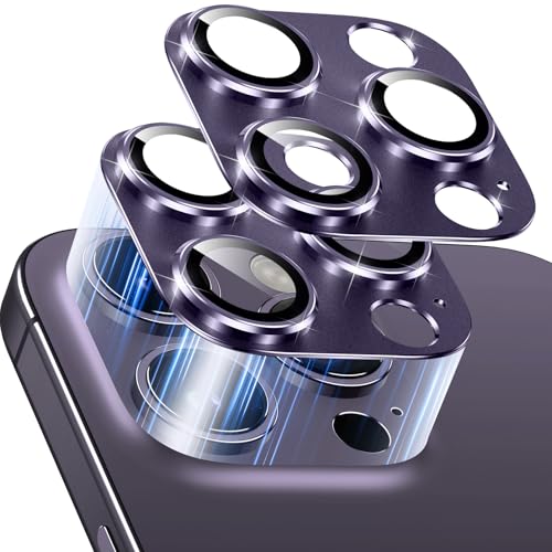 Viojrlra 2 Stück Kameraschutz für iPhone 14 Pro/14 Pro Max, Anti-Kratzer Kamera Linsenschutz Glas Schutzfolie, [Einteiliges Design] Ultra HD Camera Glass, 9H Kamera Schutz Panzer Schutz Glas, Lila von Viojrlra