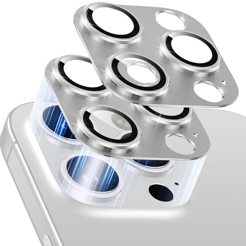 Viojrlra 2 Stück Kameraschutz für iPhone 14 Pro/14 Pro Max, Anti-Kratzer Kamera Linsenschutz Glas Schutzfolie, [Einteiliges Design] Ultra HD Camera Glass, 9H Kamera Schutz Panzer Schutz Glas, Silber von Viojrlra