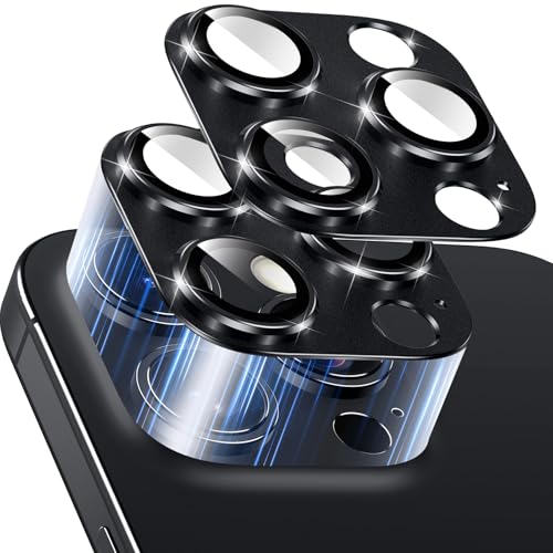 Viojrlra 2 Stück Kameraschutz für iPhone 16 Pro/iPhone 16 Pro Max, 9H Gehärtetes Glas Kamera Schutz, Anti-Kratzer Kamera Linsenschutz Glas Folie, [Einteiliges Design] Ultra HD Camera Glass, Schwarz von Viojrlra