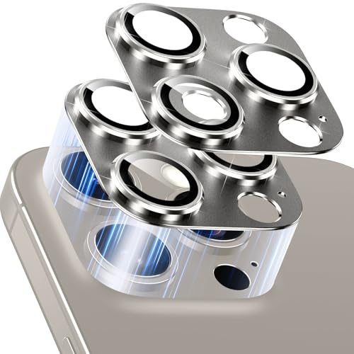 Viojrlra 2 Stück Kameraschutz für iPhone 16 Pro/iPhone 16 Pro Max, Anti-Kratzer Kamera Linsenschutz Glas Schutzfolie, [Einteiliges Design] Ultra HD Camera Glass, 9H Kamera Schutz Panzer Glas, Grau von Viojrlra