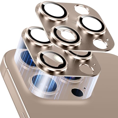 Viojrlra 2 Stück Kameraschutz für iPhone 16 Pro/iPhone 16 Pro Max Kamera Schutz, 9H Panzer Schutz Glas, Kratzfest Kamera Linsenschutz, [Einteiliges Design] HD Kameraschutz für iPhone 16 Pro, Bronze von Viojrlra