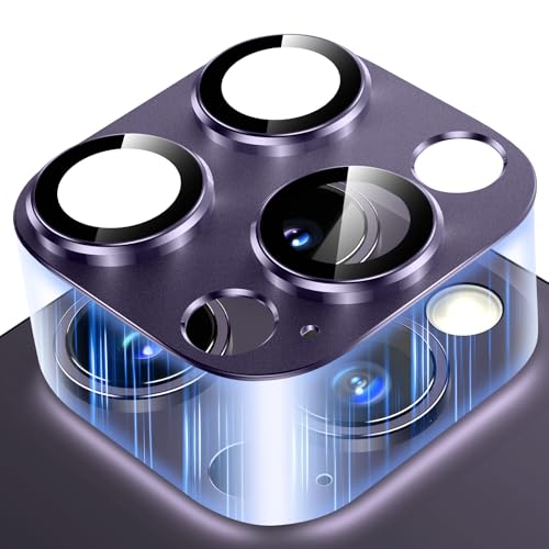 Viojrlra Kameraschutz für iPhone 14 Pro/14 Pro Max, Anti-Kratzer Kamera Linsenschutz Glas Schutzfolie, [Einteiliges Design] Ultra HD Klar Camera Glass, 9H Kamera Schutz Panzer Schutz Glas, Lila von Viojrlra