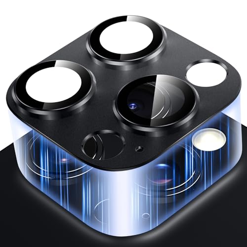 Viojrlra Kameraschutz für iPhone 15 Pro/15 Pro Max, 9H Gehärtetes Glas Kamera Schutz, Anti-Kratzer Kamera Linsenschutz Glas Schutzfolie, [Einteiliges Design] Ultra HD Klar Camera Glass, Schwarz von Viojrlra