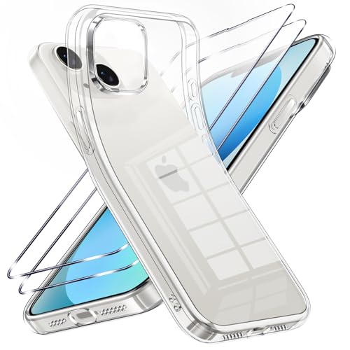 Viojrlra Klar Hülle für iPhone 13 mit 2 Panzer Schutz Glas, Weiche TPU Stoßfest Kratzresistente Schutzhülle, Dünne Anti-Gelb Handyhülle für iPhone 13 Viojrlra Klar Hülle für iPhone 13 mit 2 Panzer Schutz Glas, Weiche TPU Stoßfest Kratzresistente Schutzhülle, Dünne Anti-Gelb Handyhülle für iPhone 13 von Viojrlra