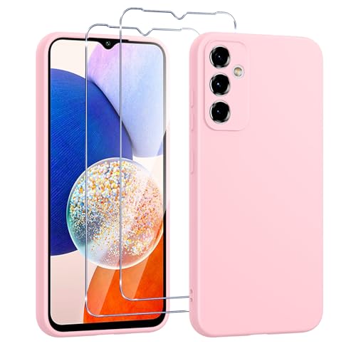 Viojrlra Liquid Silikon Hülle für Samsung Galaxy A14 5G mit 2 Stück Panzer Schutz Glas, Weiche TPU Slim Handyhülle, Stoßfest Kratzfester Anti-Fingerabdruck, Rosa Viojrlra Liquid Silikon Hülle für Samsung Galaxy A14 5G mit 2 Stück Panzer Schutz Glas, Weiche TPU Slim Handyhülle, Stoßfest Kratzfester Anti-Fingerabdruck, Rosa von Viojrlra