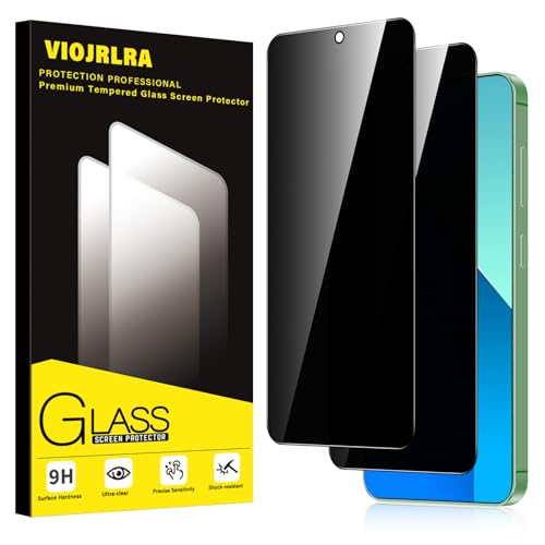 Viojrlra Sichtschutz für Xiaomi Redmi Note 13 5G/4G Schutzfolie,Anti-Peeping Displayschutz 9H Härte Glas,Anti-Kratzer Anti-Spähen,Fingerabdruck-ID Unterstützen Schutz Anti-Spy Folie,2 Stück von Viojrlra