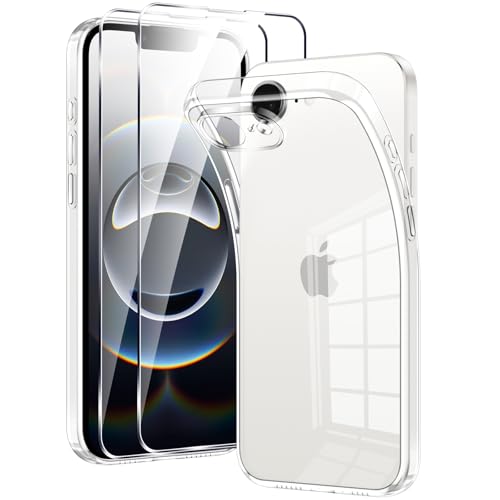Viojrlra für Apple iPhone 16e Hülle Durchsichtig mit 2 Stück Schutzfolie, Transparent Handyhülle Panzer Schutz Glas, Schutzhülle Silikon Weiches TPU Gel Case Cover Schutzglas für iPhone 16e 6,1" Viojrlra für Apple iPhone 16e Hülle Durchsichtig mit 2 Stück Schutzfolie, Transparent Handyhülle Panzer Schutz Glas, Schutzhülle Silikon Weiches TPU Gel Case Cover Schutzglas für iPhone 16e 6,1" von Viojrlra