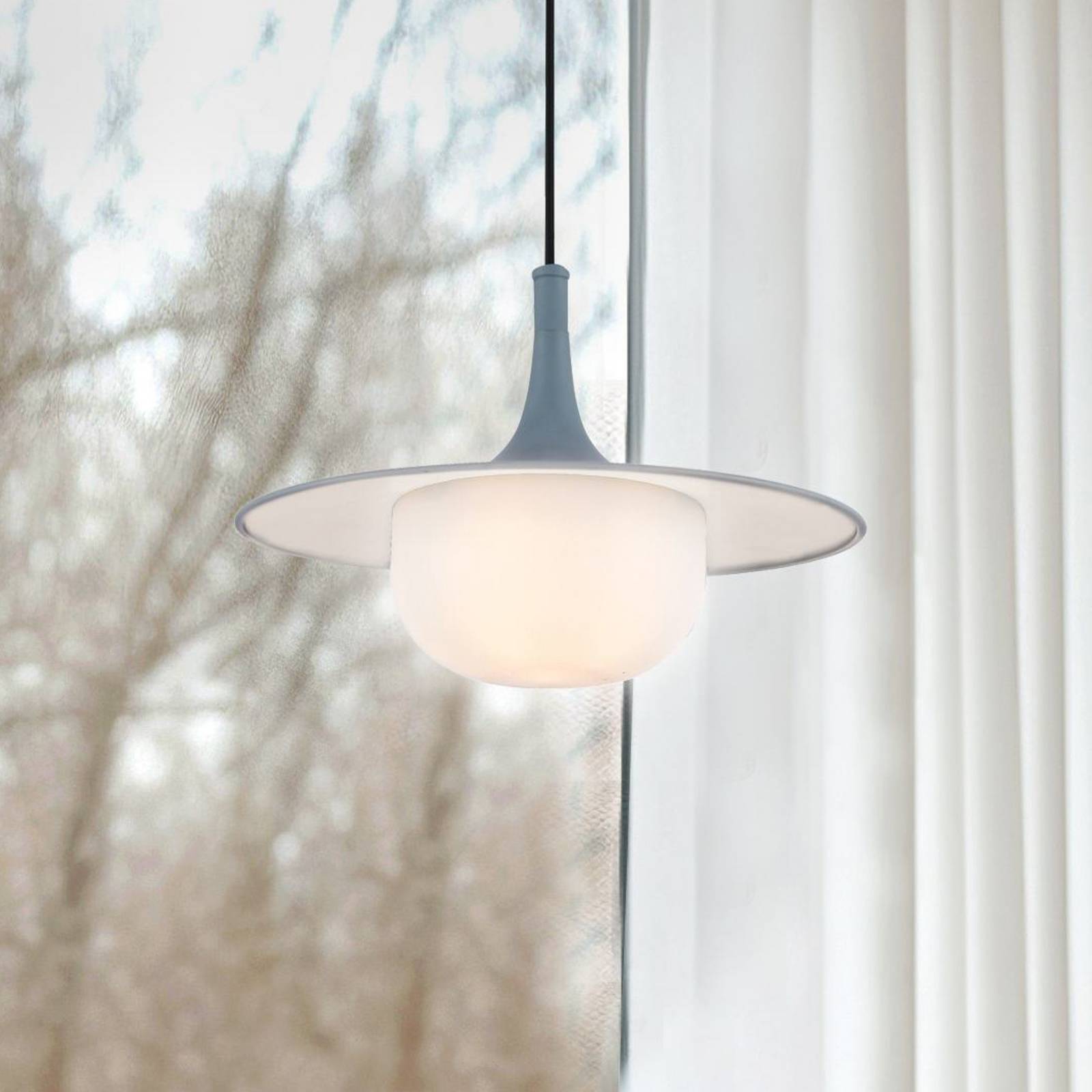 Hängelampe Fred, grau/weiß, Ø 35 cm, Kunststoff/Metall Hängelampe Fred, grau/weiß, Ø 35 cm, Kunststoff/Metall von Viokef