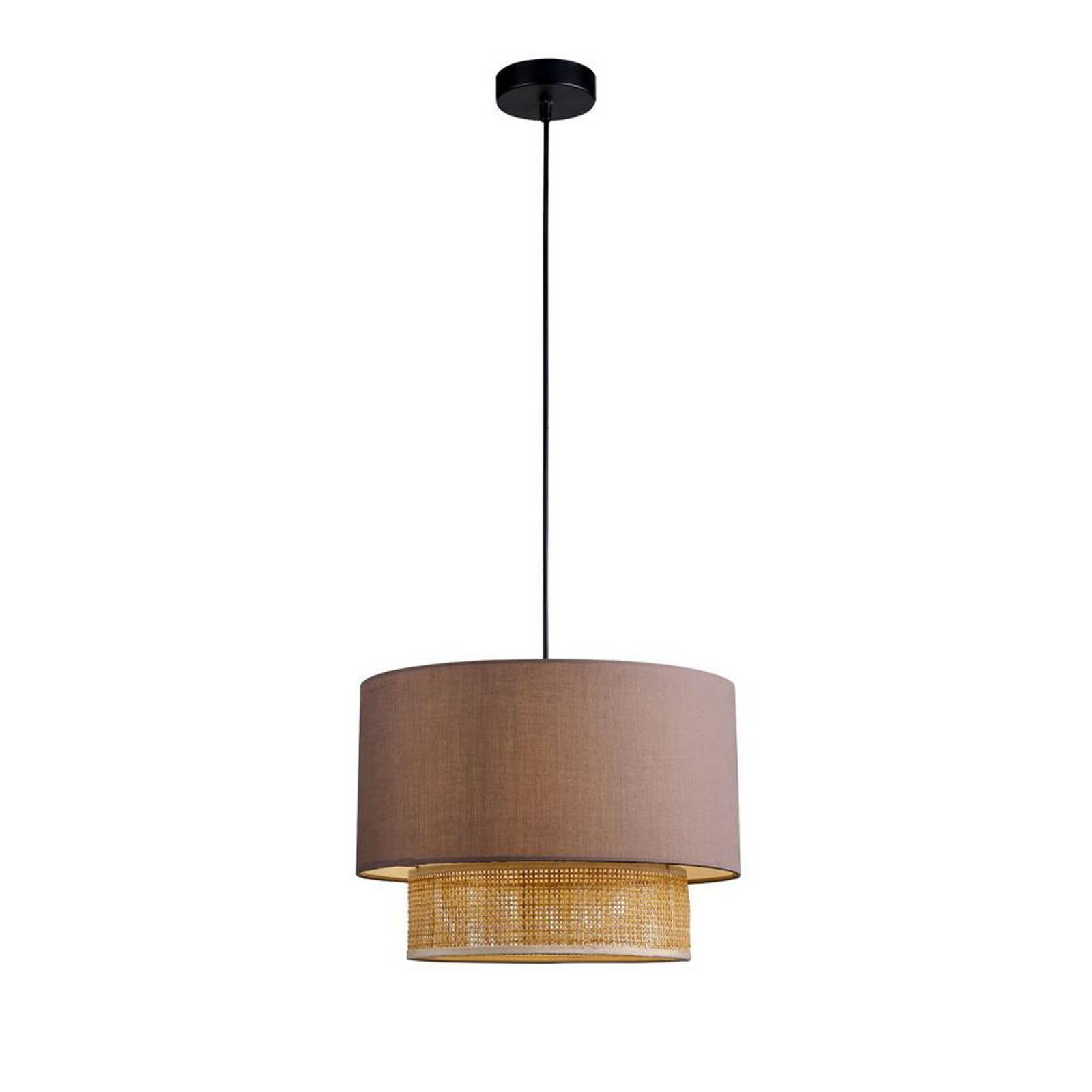 Hängelampe Rika, Ø 34 cm, grau/naturfarben, Stoff/Rattan Hängelampe Rika, Ø 34 cm, grau/naturfarben, Stoff/Rattan von Viokef