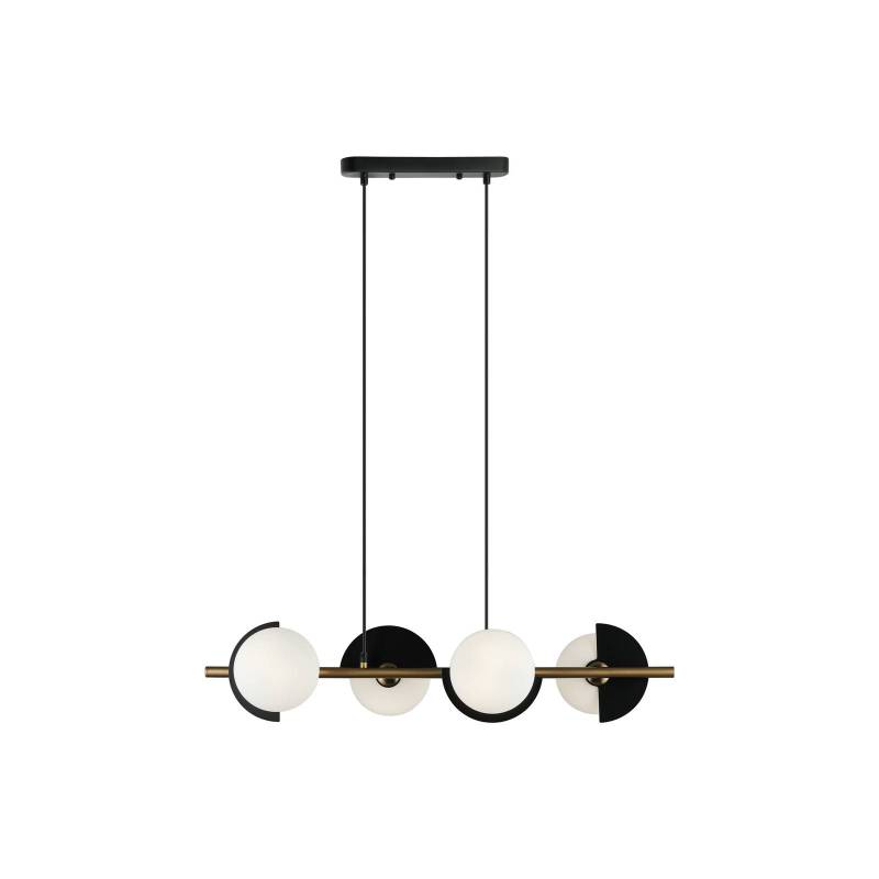 Hängeleuchte Darcy, schwarz/bronze, 4-flammig von Viokef