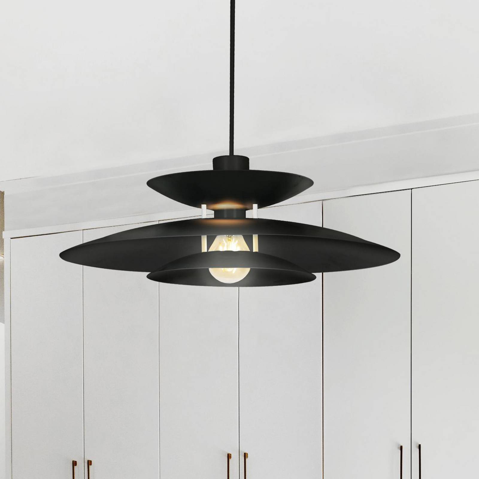 Hängeleuchte Nino, schwarz, Ø 45 cm, Metall Hängeleuchte Nino, schwarz, Ø 45 cm, Metall von Viokef