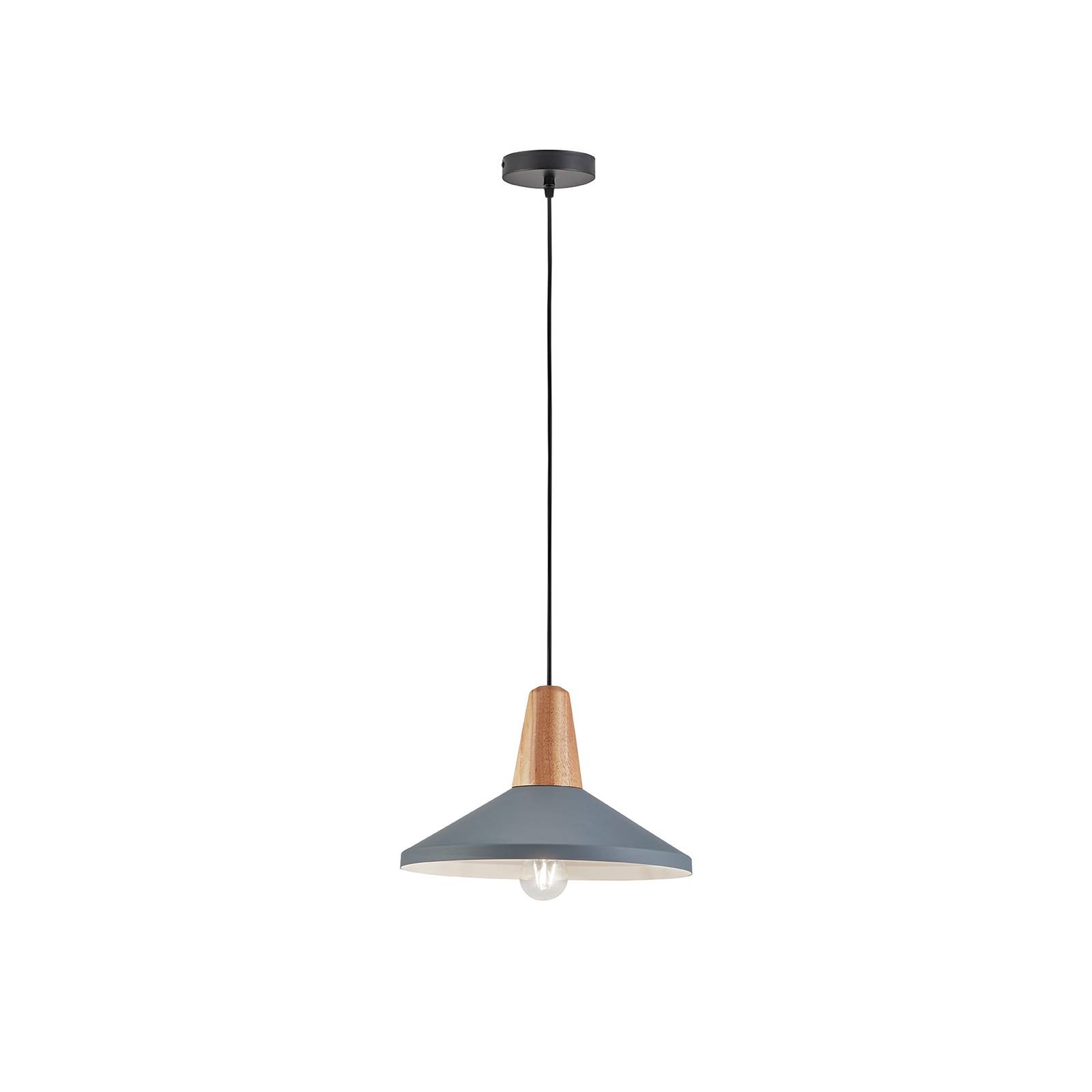 Hängeleuchte Tom mit Holzelement, blau-grau Hängeleuchte Tom mit Holzelement, blau-grau von Viokef