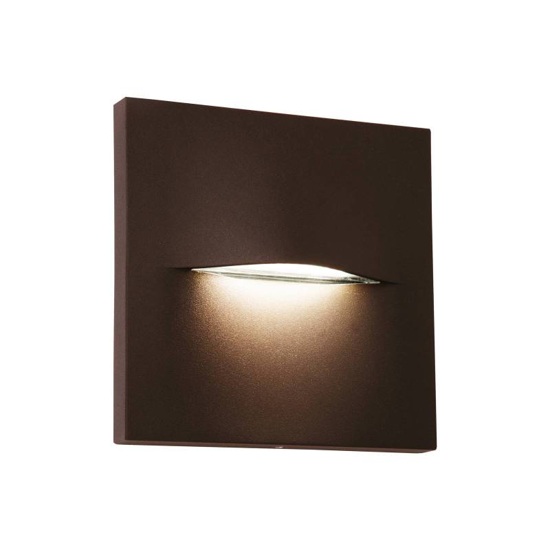 LED-Außenwandleuchte Vita, rostbraun, 14 x 14 cm von Viokef