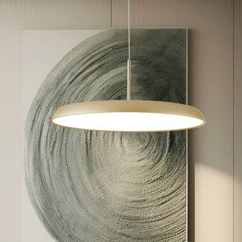 LED-Hängelampe Art, creme-goldfarben, Ø 45 cm, Metall von Viokef