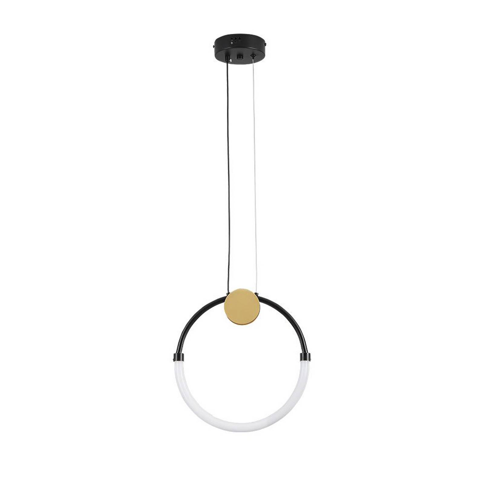 LED-Hängelampe Briana, Ø 30 cm, schwarz/goldfarben, Metall LED-Hängelampe Briana, Ø 30 cm, schwarz/goldfarben, Metall von Viokef