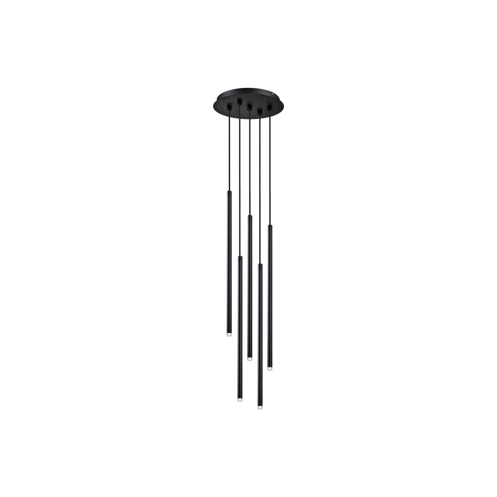 LED-Hängelampe Zenia, schwarz matt, 5-flammig von Viokef
