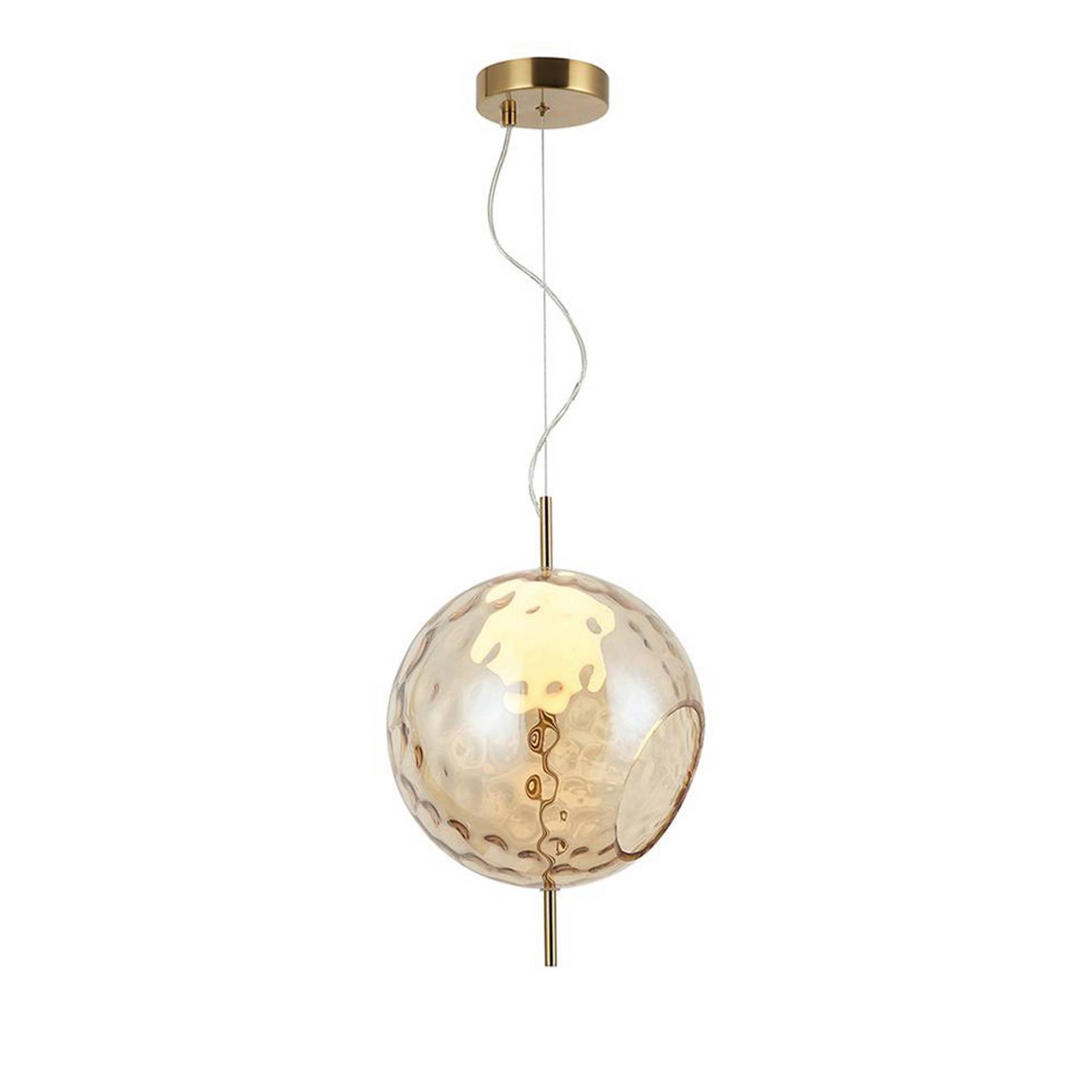 LED-Pendellampe Dalia, Ø 30 cm, amberfarben/goldfarben, Glas LED-Pendellampe Dalia, Ø 30 cm, amberfarben/goldfarben, Glas von Viokef